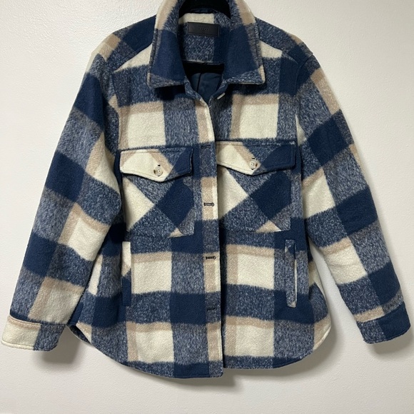 Blank NYC Jackets & Blazers - BlankNYC Blue and Cream Plaid Jacket